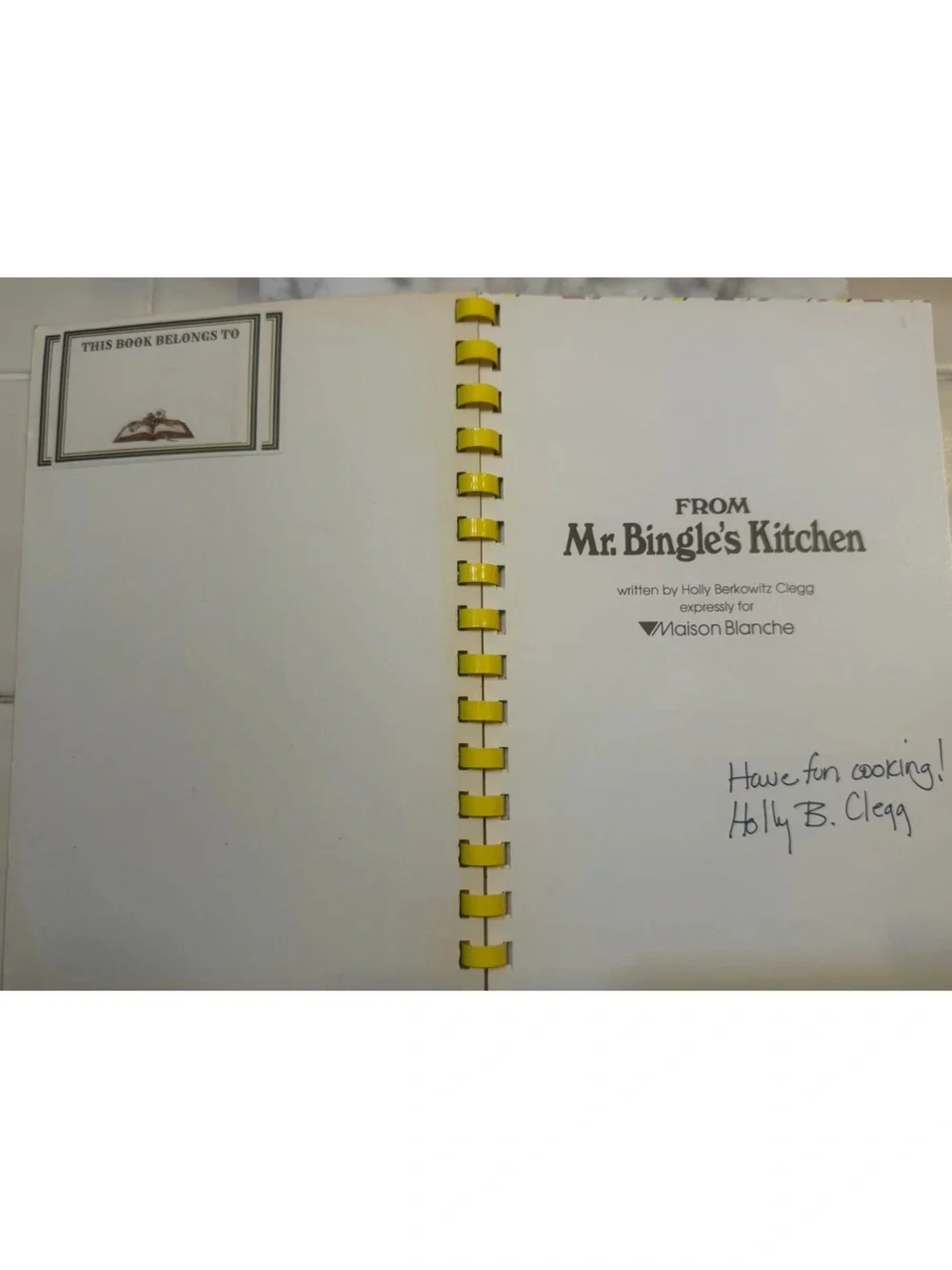 From Mr. Bingle's kitchen  by Clegg, Holly Berkowitz Maison Blanche Signed 1987